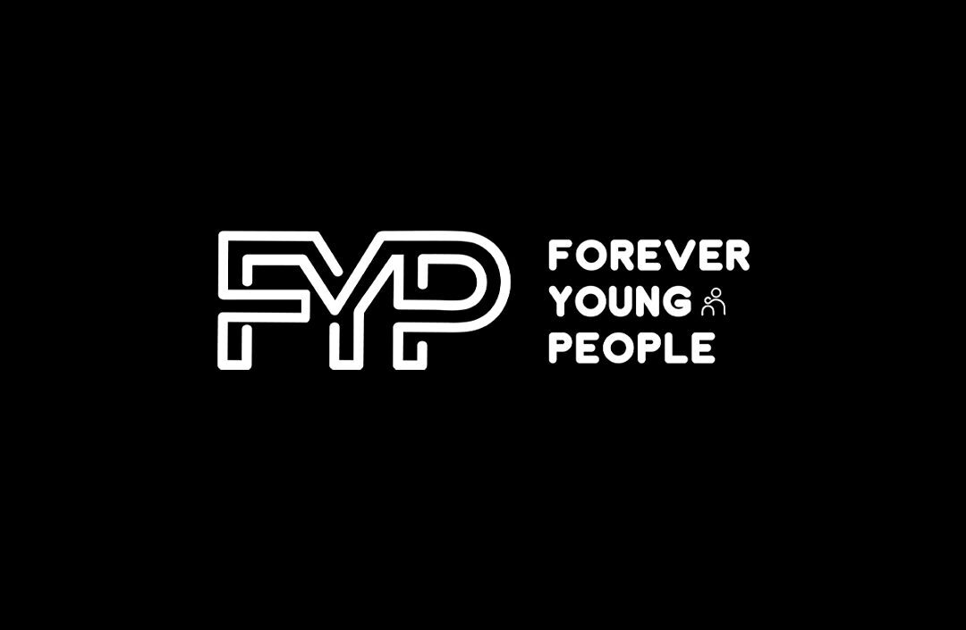 Forever Young People logo black background