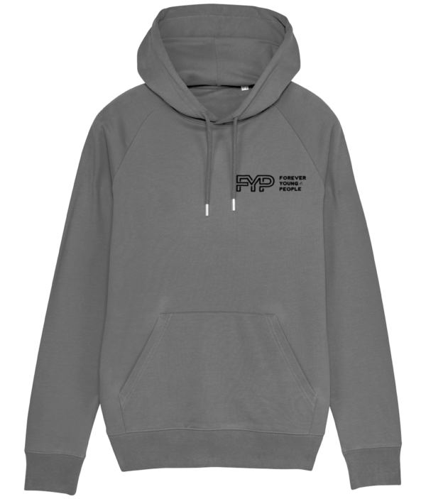 Forever Young People Hoodie black logo in anthracite