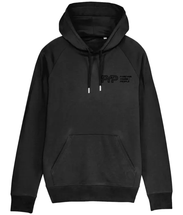 Forever Young People Hoodie black logo in black