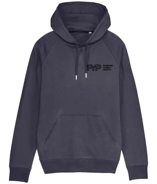 Forever Young People Hoodie black logo in french navy