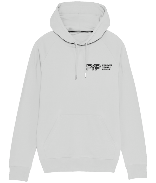 Forever Young People Hoodie with Black Logo in heather grey